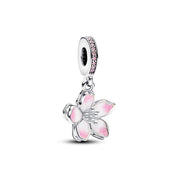Abalorios Bonitos de Plata de Ley 925 – Estrella Rosa, Flor, Perro y Cuentas Dulces para Pulsera