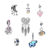Charms Inspired in  Flower and animals | for Bracelet | Silver s925 Elegant Jewelry Accessory