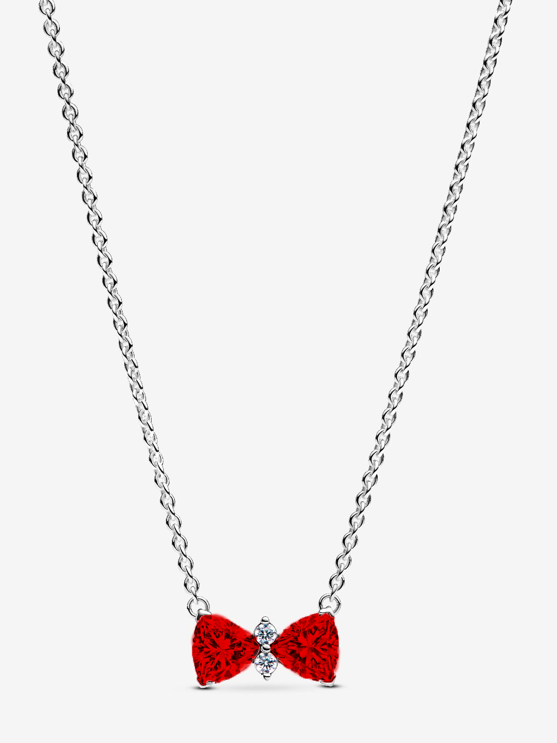 925 Sterling Silver Bow Jewelry Set – Necklace, Ring & Stud Earrings with Color Crystal Stones