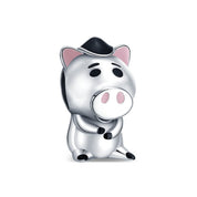Cute Pig & Bear Character Charm Set | Cartoon Animal Bracelet Charms | Adorable Jewelry Beads
