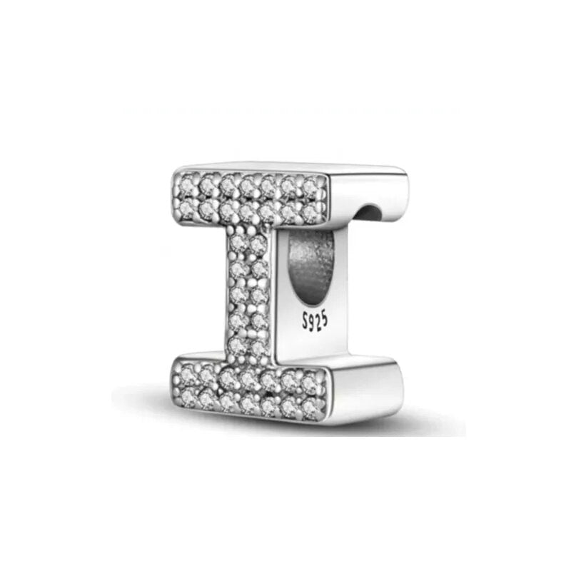 Charm con letra inicial para pulsera en plata de ley 925 (Abecedario de la A a la Z)