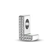 Charm con letra inicial para pulsera en plata de ley 925 (Abecedario de la A a la Z)