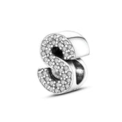 Charm con letra inicial para pulsera en plata de ley 925 (Abecedario de la A a la Z)