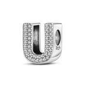 Charm con letra inicial para pulsera en plata de ley 925 (Abecedario de la A a la Z)