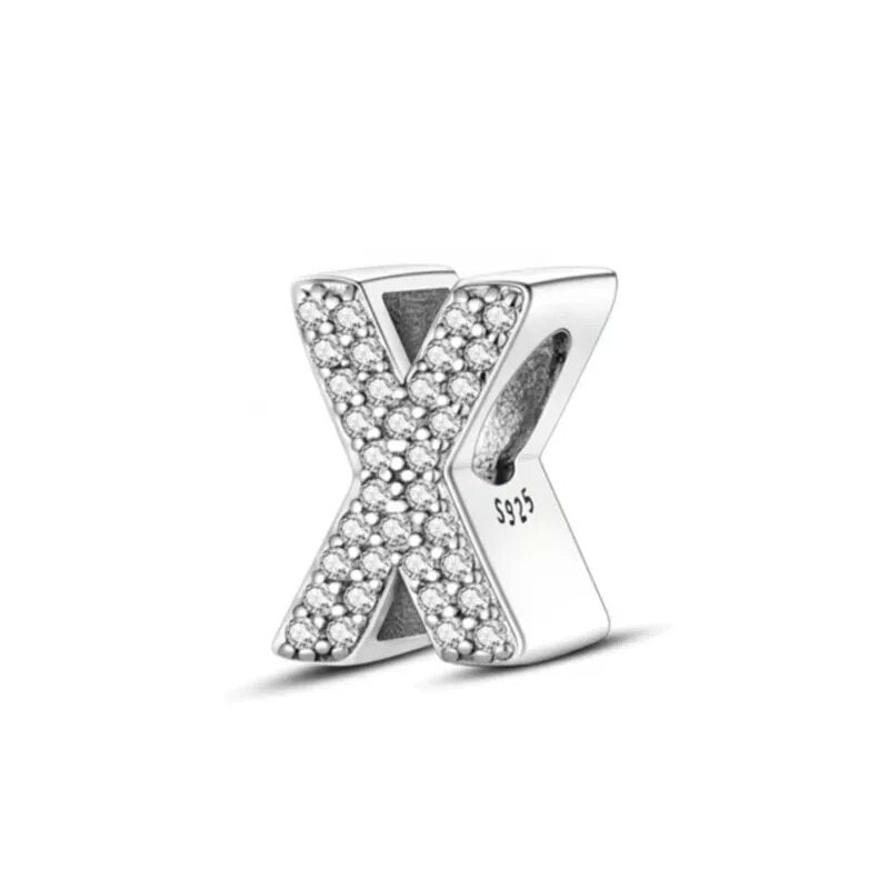 Charm con letra inicial para pulsera en plata de ley 925 (Abecedario de la A a la Z)