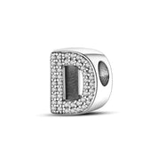 Charm con letra inicial para pulsera en plata de ley 925 (Abecedario de la A a la Z)
