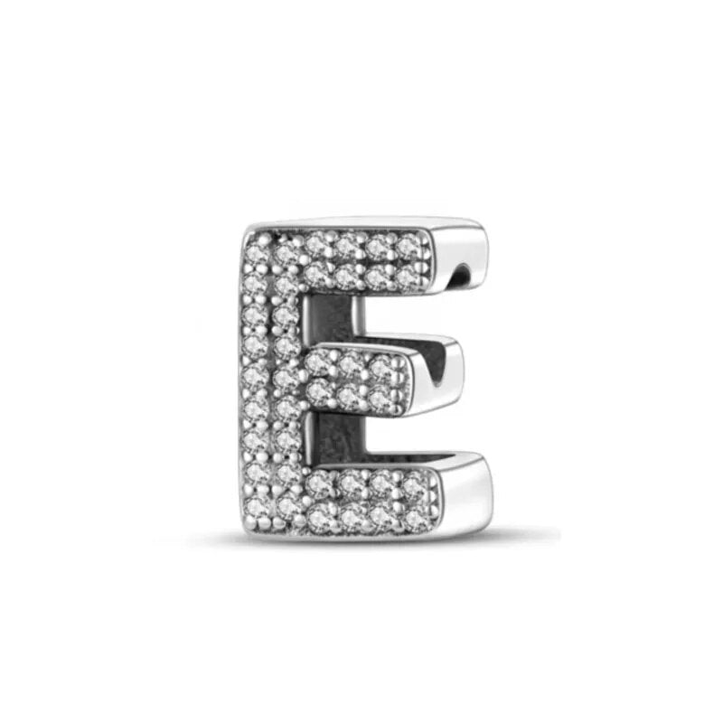 Charm con letra inicial para pulsera en plata de ley 925 (Abecedario de la A a la Z)