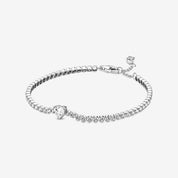 925 Sterling Silver Heart Jewelry Set – Necklace, Ring, Bracelet & Stud Earrings with Crystal Stones