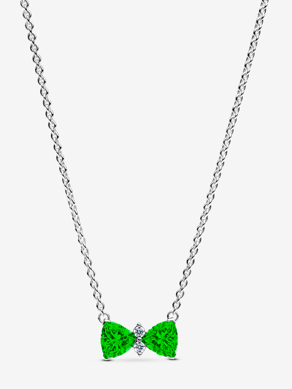 925 Sterling Silver Bow Jewelry Set – Necklace, Ring & Stud Earrings with Color Crystal Stones